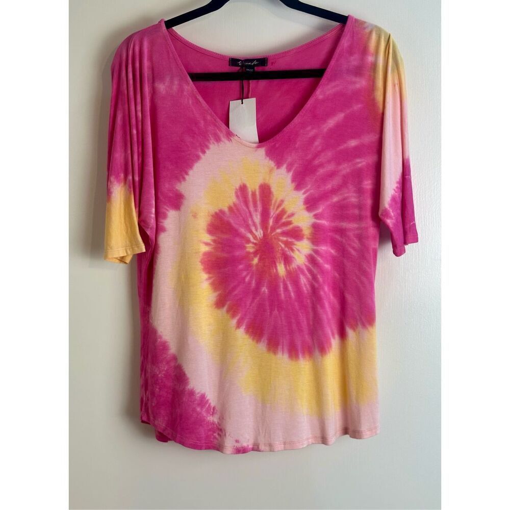 Yana K NWT Louis pink/yellow tie dye swirl top - One Size fits Most